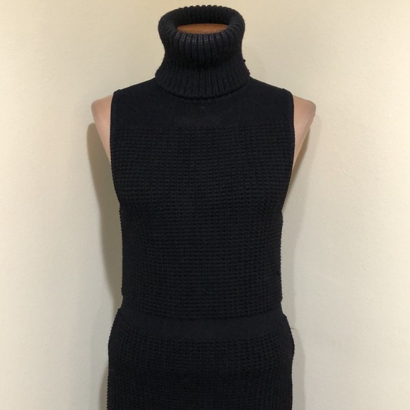 Helmut Lang for Intermix Sweater Dress Sweaterdress Size Small Black Turtleneck - Picture 3 of 14